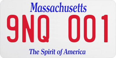 MA license plate 9NQ001