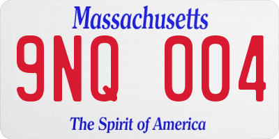 MA license plate 9NQ004