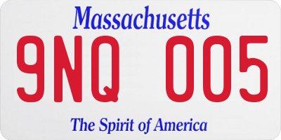 MA license plate 9NQ005