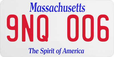 MA license plate 9NQ006
