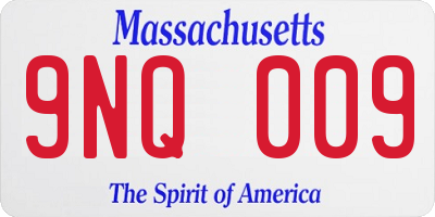 MA license plate 9NQ009