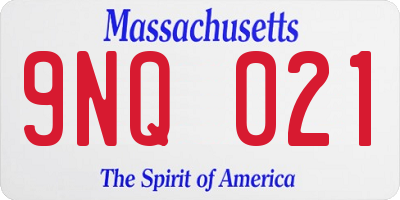 MA license plate 9NQ021