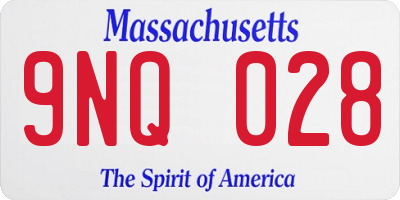 MA license plate 9NQ028