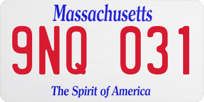 MA license plate 9NQ031