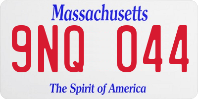 MA license plate 9NQ044