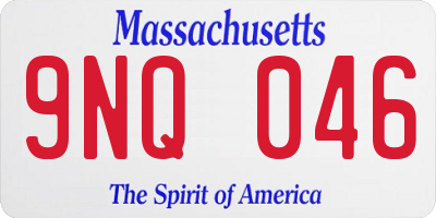 MA license plate 9NQ046