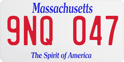 MA license plate 9NQ047