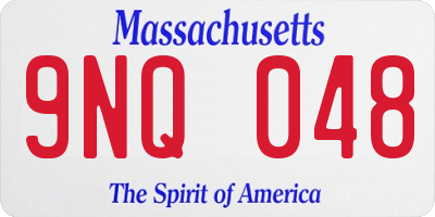 MA license plate 9NQ048