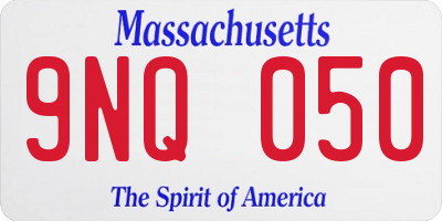 MA license plate 9NQ050