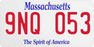 MA license plate 9NQ053
