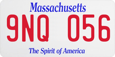MA license plate 9NQ056