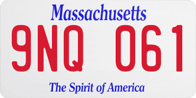 MA license plate 9NQ061