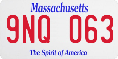 MA license plate 9NQ063