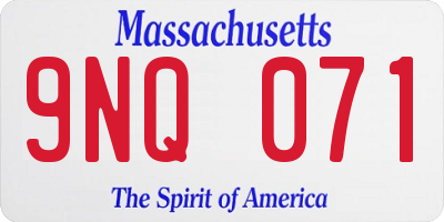 MA license plate 9NQ071