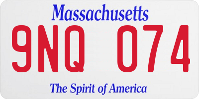 MA license plate 9NQ074