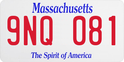 MA license plate 9NQ081