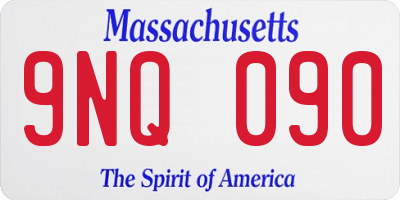 MA license plate 9NQ090