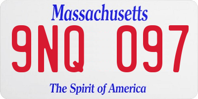 MA license plate 9NQ097