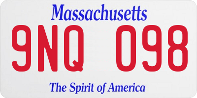 MA license plate 9NQ098