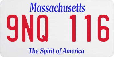 MA license plate 9NQ116