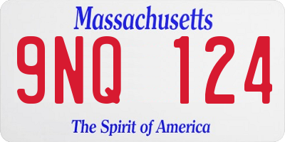 MA license plate 9NQ124