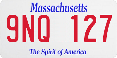 MA license plate 9NQ127
