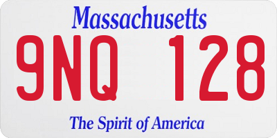 MA license plate 9NQ128