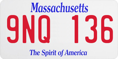 MA license plate 9NQ136