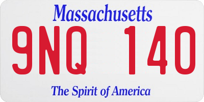 MA license plate 9NQ140