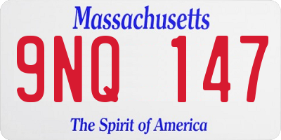 MA license plate 9NQ147