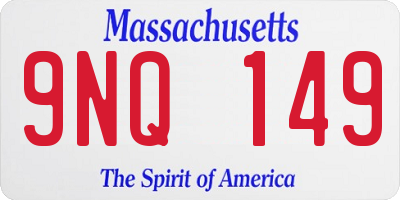 MA license plate 9NQ149