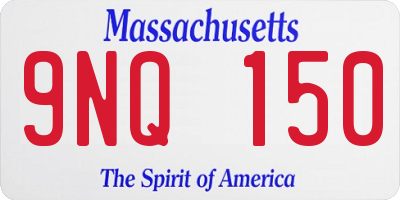 MA license plate 9NQ150