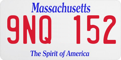 MA license plate 9NQ152
