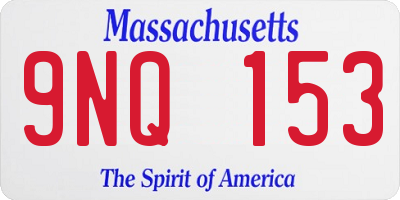 MA license plate 9NQ153
