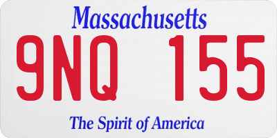 MA license plate 9NQ155