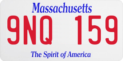 MA license plate 9NQ159