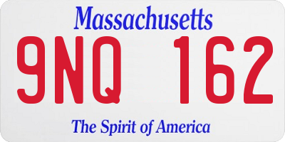 MA license plate 9NQ162