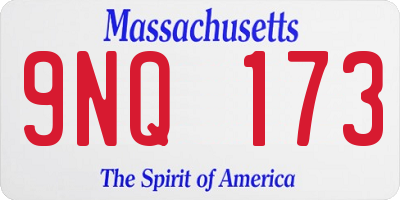 MA license plate 9NQ173