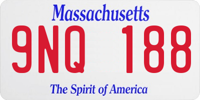 MA license plate 9NQ188