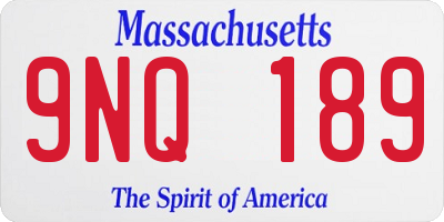 MA license plate 9NQ189