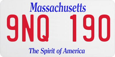 MA license plate 9NQ190