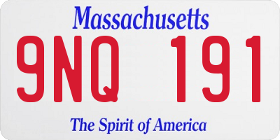 MA license plate 9NQ191