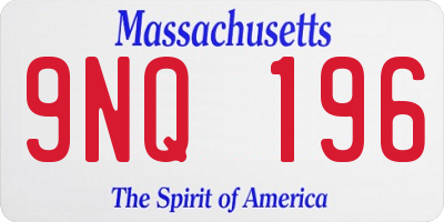 MA license plate 9NQ196