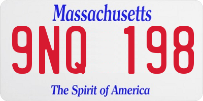 MA license plate 9NQ198