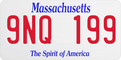 MA license plate 9NQ199