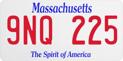 MA license plate 9NQ225