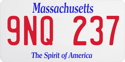 MA license plate 9NQ237