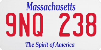 MA license plate 9NQ238