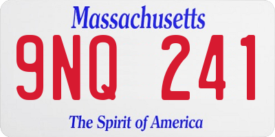 MA license plate 9NQ241