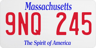 MA license plate 9NQ245